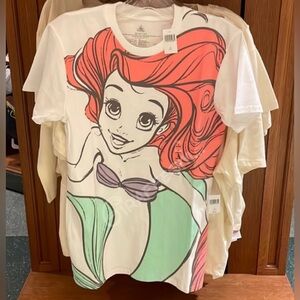NEW Disney Parks T-Shirt Adult X-Large The Little Mermaid Ariel Organic Cotton